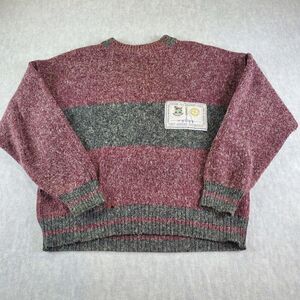 Vtg Xploits Sweater Mens Large Maroon Aviation World Airplane Wool Pullover